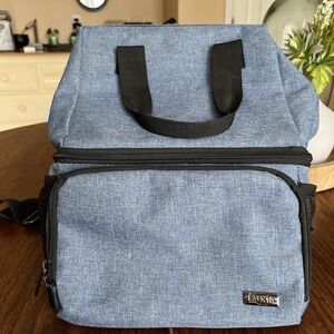 Luxja Breast Pump Bag Women Blue And Black Insulated Professional